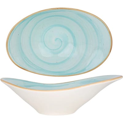 Bonna Serveerschaal - Aqua - Porselein - 27 cm (750cc) - set van 2