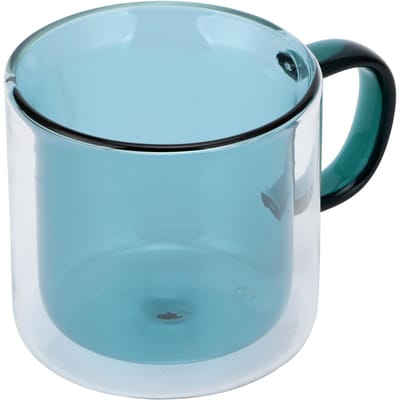 Tasse double couche de 250 ml, résistante à la chaleur, cylindrique, transparente, pour le lait, le café et la maison du lac vert