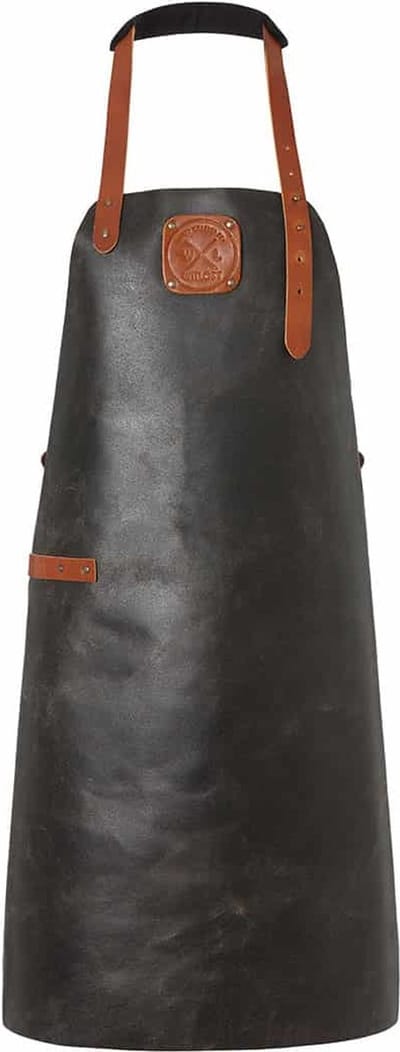 Witloft - Craft Leren Schort Vintage Zwart/Cognac