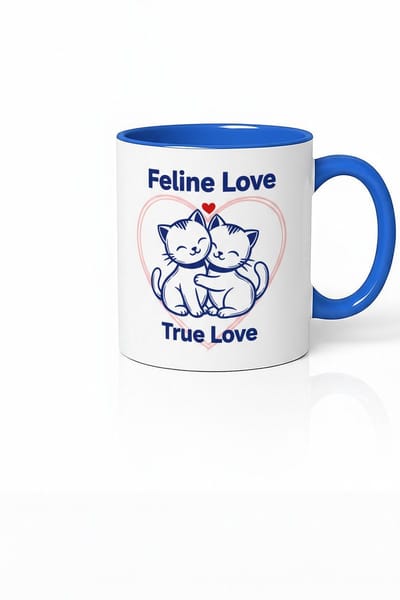 Feline Love True Love Mok met Lieve Katten | Romantisch Cadeau Kattenliefhebber