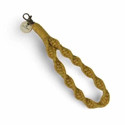 Macramé Pols Keycord - Twist - Okergeel - Katoenkoord - Prijs per Stuk - Inclusief Verzendkosten