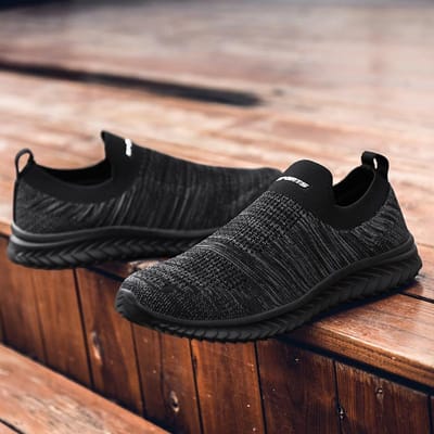Herenschoenen Fly geweven mesh instappers sportieve casual loafers sokkenschoenen ademende hardloopschoenen voor koppels damesschoenen 46 black
