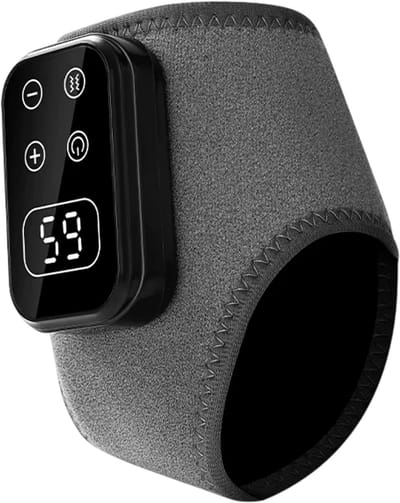 1 Paar Verwarmde Enkel-, Voet- en Polsbrace met Vibratiemassage – Oplaadbaar Warmte Kompres voor Pijnverlichting, Herstel, Spierontspanning en Sportblessures - Grijs