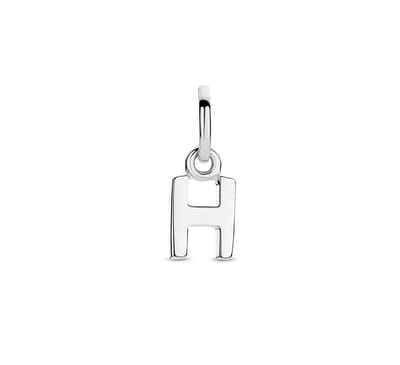 Zilver Gerhodineerde Hanger letter H 1333748