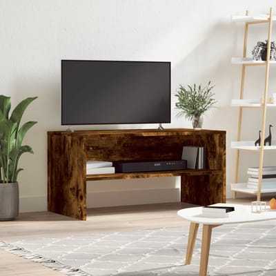 vidaXL - Tv-meubel - 80x40x40 - cm - bewerkt - hout - gerookt - eikenkleurig