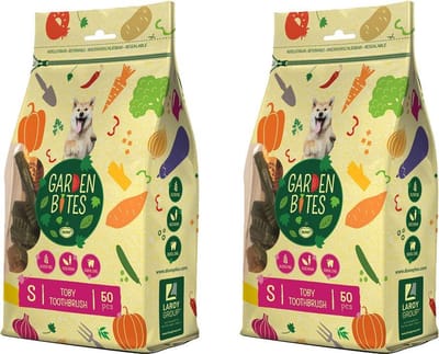 Garden Bites Toby Toothbrush Hondensnack Glutenvrij - S - 50 stuks - per 2 zakjes