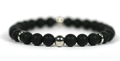 IbizaMen - matte onyx - edelstaal RVS - 8mm - 20cm