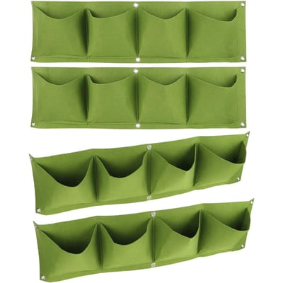 4 Stuks 4 Zakken Plantenkweekzak Wandmontage Herbruikbaar Afbreekbaar Vilt Tuinplanter