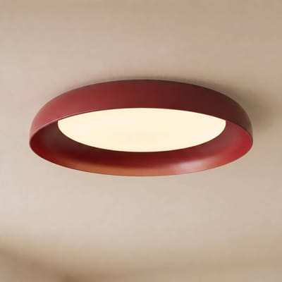 Lindby LED plafondlamp Florie, rood, metaal, Ø 40 cm