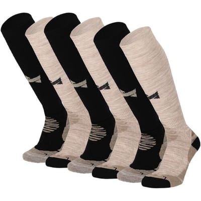 Xtreme Outdoor Compressiesokken Beige - 6 paar - Compressie Wandelsokken - Dames & Heren - Maat 35/38