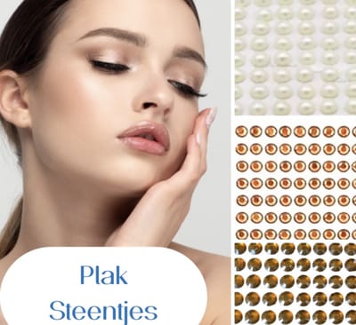 100 plak oorbellen -Synthetische-parel -beige - bruin -5 mm-geen gaatje-Charme Bijoux