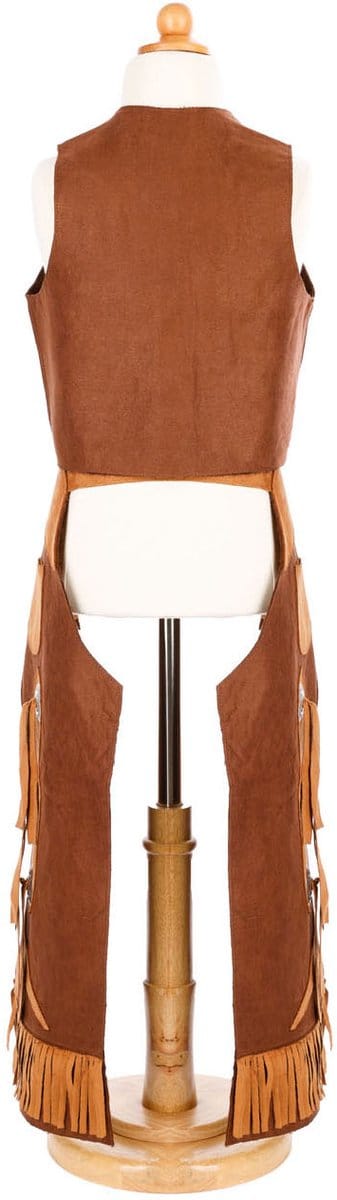 Great Pretenders Verkleedkledij Cowboy vest en beenlappen - 104/116cm - 4/6 jaar