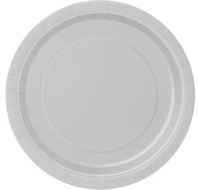 UNIQUE - 16 zilveren kartonnen borden 23 cm rond feestelijk