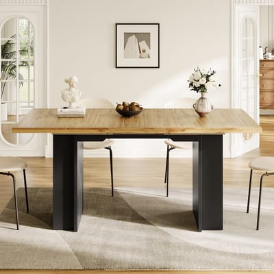 MODFU Dressoirtafel - Uitschuifbaar En Met Opbergruimte - Modern - Woonkamer En Thuiskantoor - MDF - Naturel Hout - 120-160 X 80 X 75 Cm