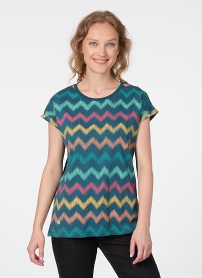 Shirt Diona groen streep print KM Ragwear - maat 3XL