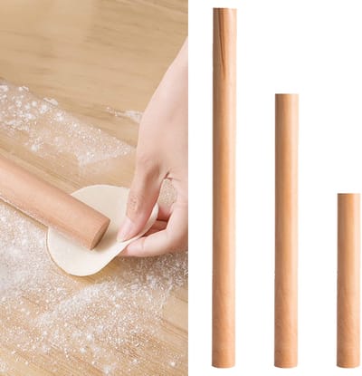 Dailygoods - 3 Stuks Houten Deegroller Van Beukenhout Voor Pizza, Pasta en Brood (Bruin)