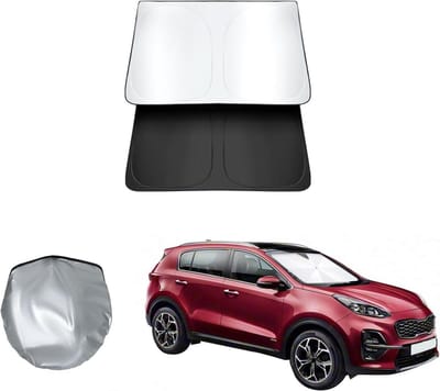 Zonnescherm voor Kia Sportage NQ5 2023-2025 en QL 2016-2021, UV-bescherming, warmte-isolatie en opbergzak inbegrepen