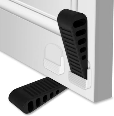 Deurstopper Set - Deurwig Houder - Deuren Open Houden - Super Antislip Materiaal - 2 stuks - Zwart