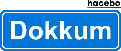Hacebo - Plaatsnaam Sticker - 29x10 CM - Dokkum sticker - Verkeersborden sticker - grappige cadeaus - Dokkum