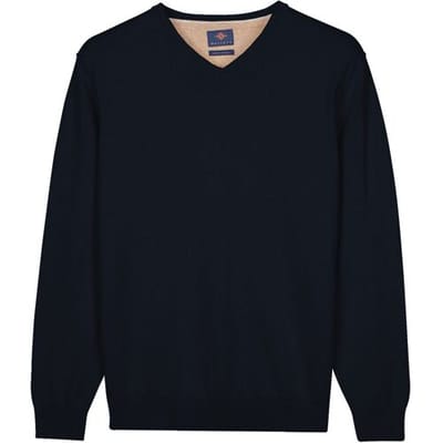 Baileys – Heren Trui – Basic Pullover – V-hals Pullover – Navy - NOS8100-60