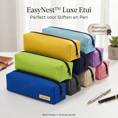 Back To School Etui met Rits – Minimalistische Potlodentas voor School, Studie en Make-up – Multifunctionele Organizer in Effen Kleuren