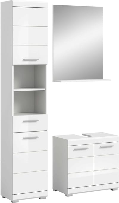 Scout badkamercombinatie wit hoogglans MDF TZ wit NB - 34x112x191cm