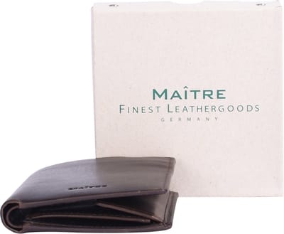 Maître Birkheim Habert Portemonnee RFID-bescherming Leer 9 cm - Jongens - Staand formaat - darkbrown