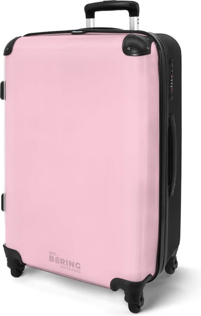 NoBoringSuitcases.com® - Koffer groot - Rolkoffer lichtgewicht - Pastel roze - Reiskoffer met 4 wielen - Valise cabine - Grote trolley XL - 20 kg bagage - Reistrolley met slot