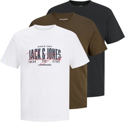 JACK&JONES - JJAERO TEE SS CREW NECK 3PK MP JNR - Jongens - T-shirts