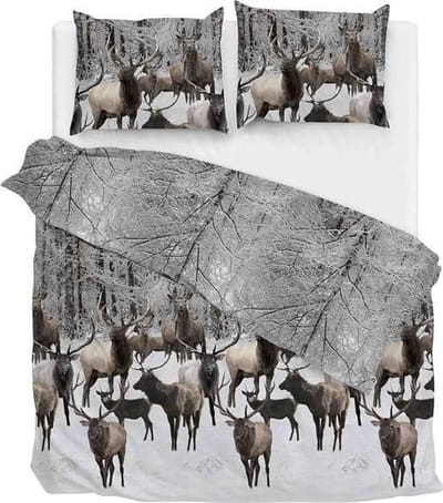 Zo!Home Reindeer - Flanel - Dekbedovertrek - Lits-jumeaux - 240x200/220 cm + 2 kussenslopen 60x70 cm - Grey