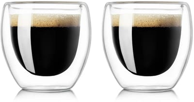 Tobeyz Esmerina Theeglazen - Dubbelwandige glazen - 80 ml - 6 stuks - Koffieglazen - Theeglas - Cappuccino glazen - Latte macchiato glazen - Koffiekopjes