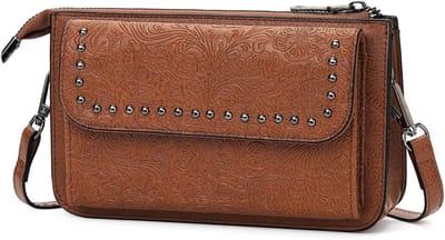 Vegan Leren Dames Schoudertas met Kaartslots en Verstelbare Strap, Ideaal als Crossbody Tas en Mobiele Telefoon Tas