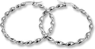 Amanto Oorbellen Eef - 316L Staal - Gedraaid - 3mm - ∅40mm