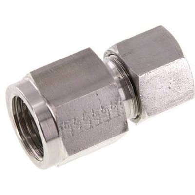 12S & G1/2'' RVS Rechte Snijringkoppeling Binnendraad voor manometers 630bar ISO 8434-1