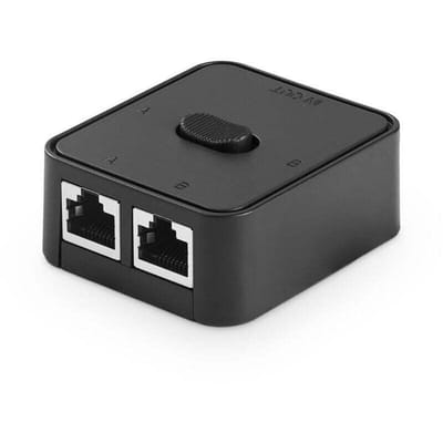 Gigabit netwerkswitch, passieve Ethernet-selector, in-/uitgang naar netwerk A of B, bidirectionele handmatige schakelaar, geen voeding nodig.