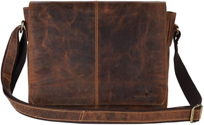 GREENBURRY schoudertas business tas Vintage Crossbody Bag Brown bruine
