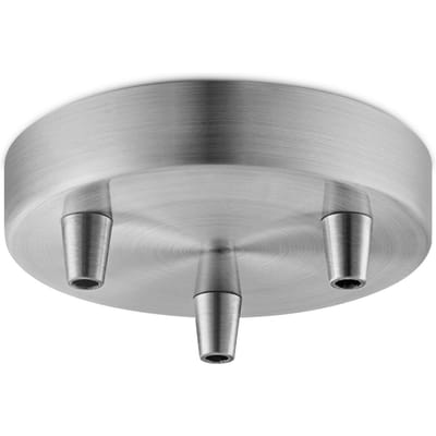 Home Sweet Home - Plafondkap Geborsteld staal - 12/12/4.5cm - 3 lichts Planfondkap - Ronde plafondrozet - metaal - inclusief aansluit box en