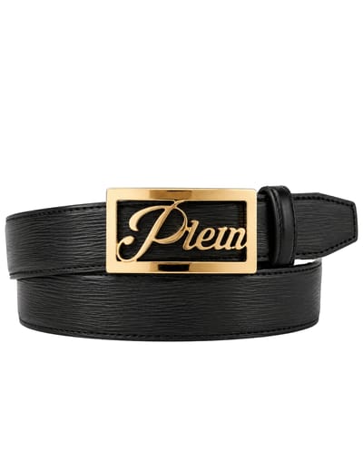 Plein Signature Log Leather Belt