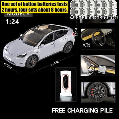 1:24 Model Y Premium Elektrische Crossover Legering Diecast Modelauto Bureau Display Verzamelobject Ornament Vakantiecadeau Voor Vriend