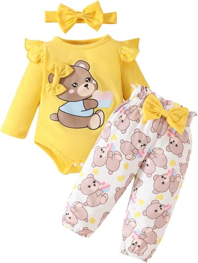Babymeisje Kleding Set Lange Mouw Romper en Broek Ruffle Design Herfst Winter 0-18 Maanden