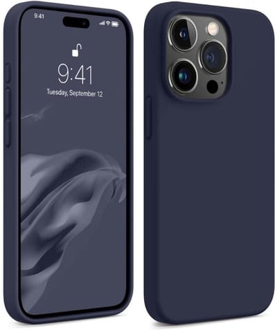 Shockproof Backcover - Liquid Silicone Soft Hoesje - Geschikt voor: iPhone 16 Pro - Navy Blauw