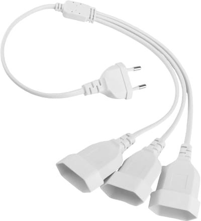 3-in-1 Verlengsnoer 0.5 m met Stopcontacten voor TV, PC en Monitor - 250 V, Wit