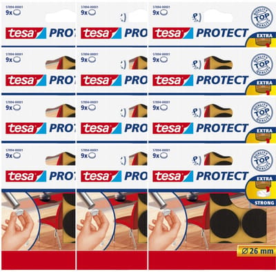 Tesa Protect Serie - Ronde Bruine Vilten Pads - Ø 26mm - Zelfklevend - Geluidsdempend