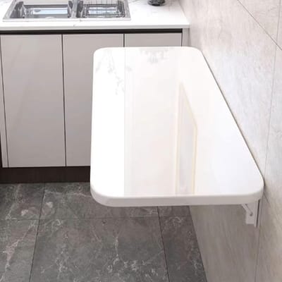 Klaptafel Muur - Zwevend Bureau - Thuiswerkplek Creëren - Ruimtebesparend Ontwerp - 80x50 cm - Wit