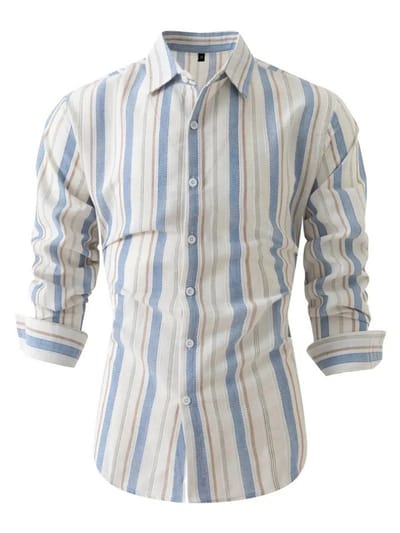 Livano Linnen Blouse Heren - t shirt - Polo - Overhemd - Shirt - Zomer - Ibiza Stijl - Blauw - Maat S