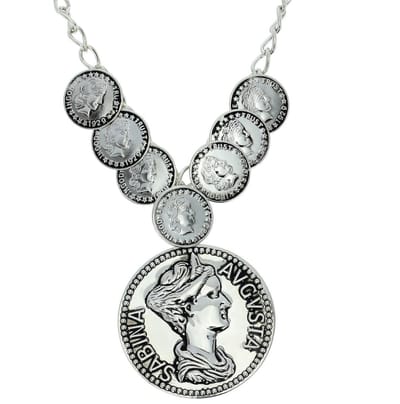 Behave - Ketting met zilverkleurige munten - Vintage stijl-accessoire
