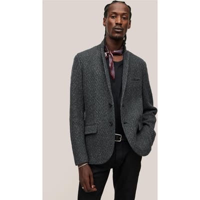 John Varvatos Penn Ls Twist Cable Sweat Charcoal Htr Größe: XL | Blazer Outlet | Herren | Schwarz