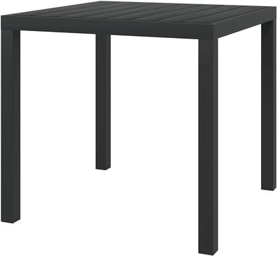 Tuintafel - Buitenmeubel - Terras Genieten - Weerbestendig tafelblad - 80x80x74 cm - Zwart