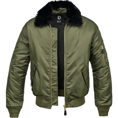 Brandit - MA2 Fur Collar Jacket - S - Olijfgroen