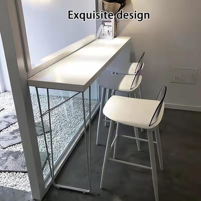 Bartafel 160 x 40 cm – BellaEdge Live Edge Massief Houten Bartafel met Stalen Poten – Industriële Hoge Eettafel met Boomstamrand voor Keuken, Woonkamer, Café en Restaurant – Mobili Bella